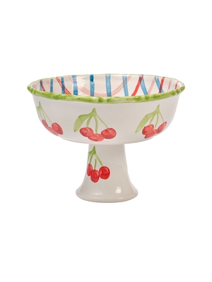 Damson Madder Hand Painted Frilly Pedestal Bowl revolve小众