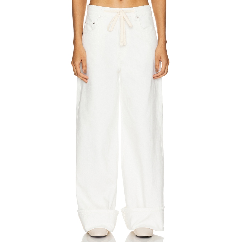 GRLFRND LUCIA DRAWSTRING BAGGY WIDE LEG 牛仔裤 米色REVOLVE小