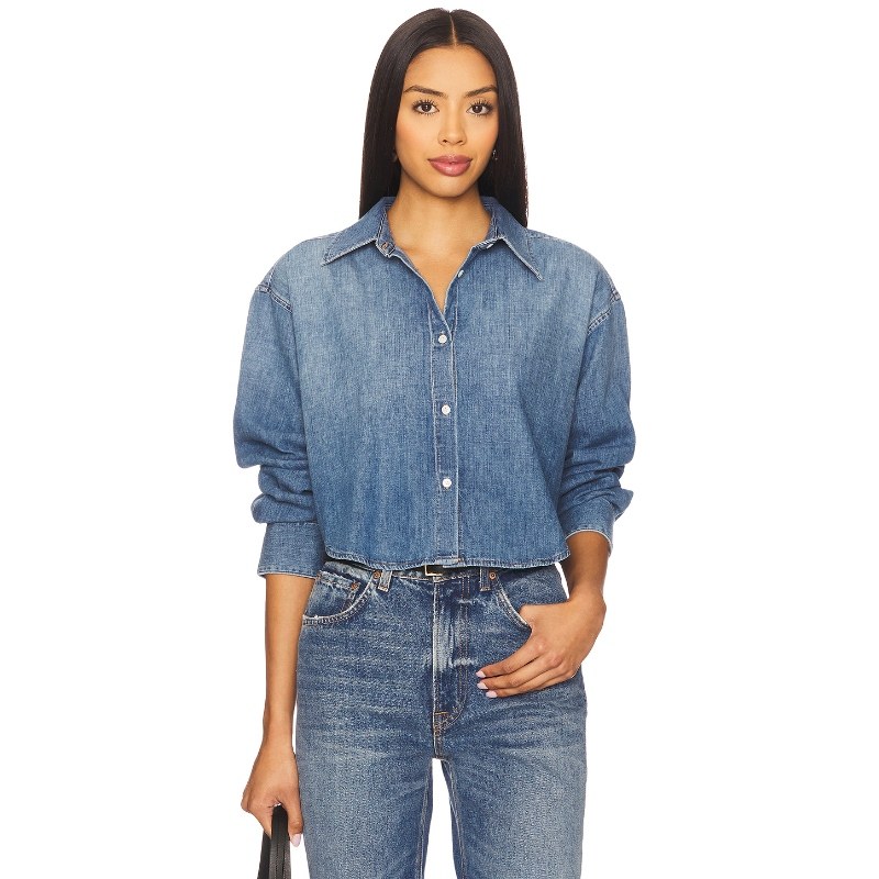 [冬季新品]Citizens of Humanity ANA 牛仔衬衫蓝色REVOLVE小众