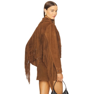 棕色REVOLVE小众新款 麂皮夹克 VONDA retrofete