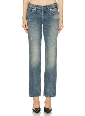 EB Denim LOW RISE STRAIGHT 牛仔裤 蓝色REVOLVE小众新款