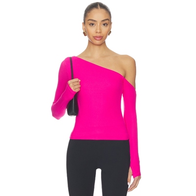 Michael Lauren Magdaleno Asymmetrical Longsleeve Top PinkREV