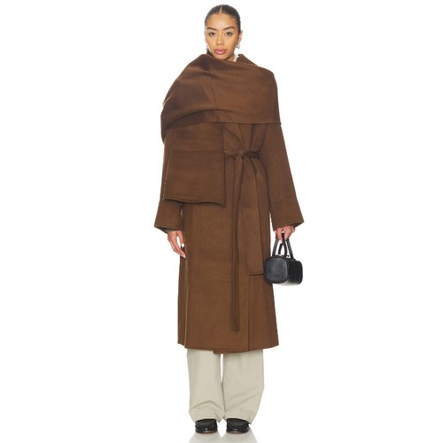 NICHOLAS CANDICE 大衣 巧克力色 老钱风REVOLVE小众新款