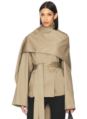 EAVES YUNA 大衣夹克棕色复古老钱风短款收腰外套REVOLVE小众新款