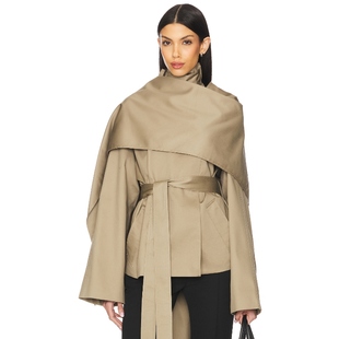 收腰外套REVOLVE小众新款 大衣夹克棕色复古老钱风短款 YUNA EAVES