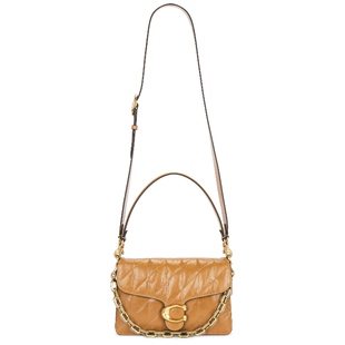 Coach TABBY蔻驰棕色褶皱云朵包链条斜挎极简百搭单肩包REVOLVE