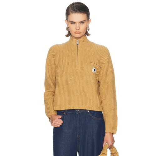 Carhartt WIP驼色上衣通勤风秋冬新品修身短款毛衣REVOLVE