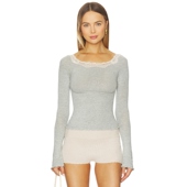 春季 蕾丝饰边长袖 新品 Free People 款 上衣基础易搭内搭REVOLVE