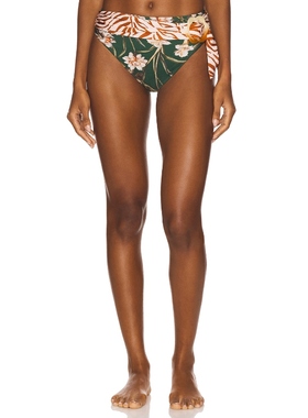 PatBO BOTANIC RETRO 高腰比基尼泳裤 深绿色REVOLVE小