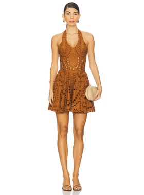 Charo Ruiz Ibiza SANDLIGHT 裙子 棕色REVOLVE小众新款