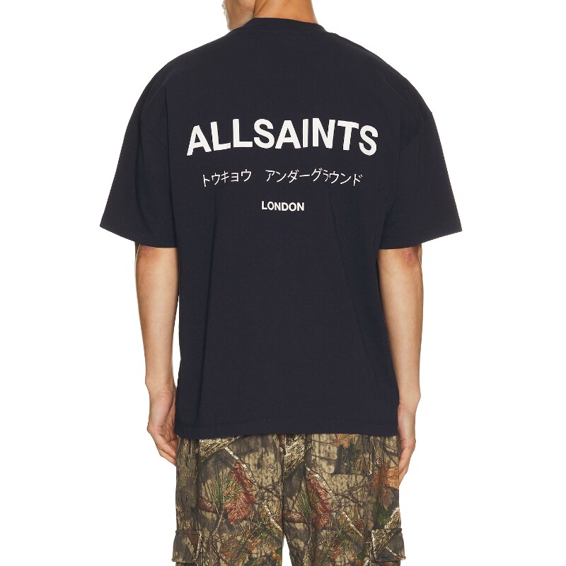 ALLSAINTS黑色上衣字母印花宽松短款无袖T恤早秋新品REVOLVE