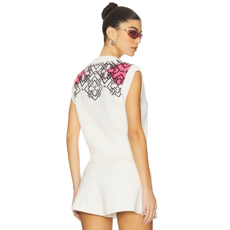 GCDS HELLO KITTY 马甲 白色羊毛衫REVOLVE小众新款