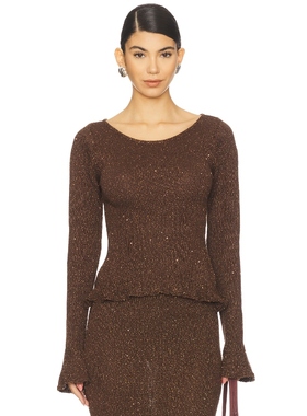 ASTA RESORT MICHAELA 长袖上装 巧克力色y2k辣妹风REVOLVE小众新