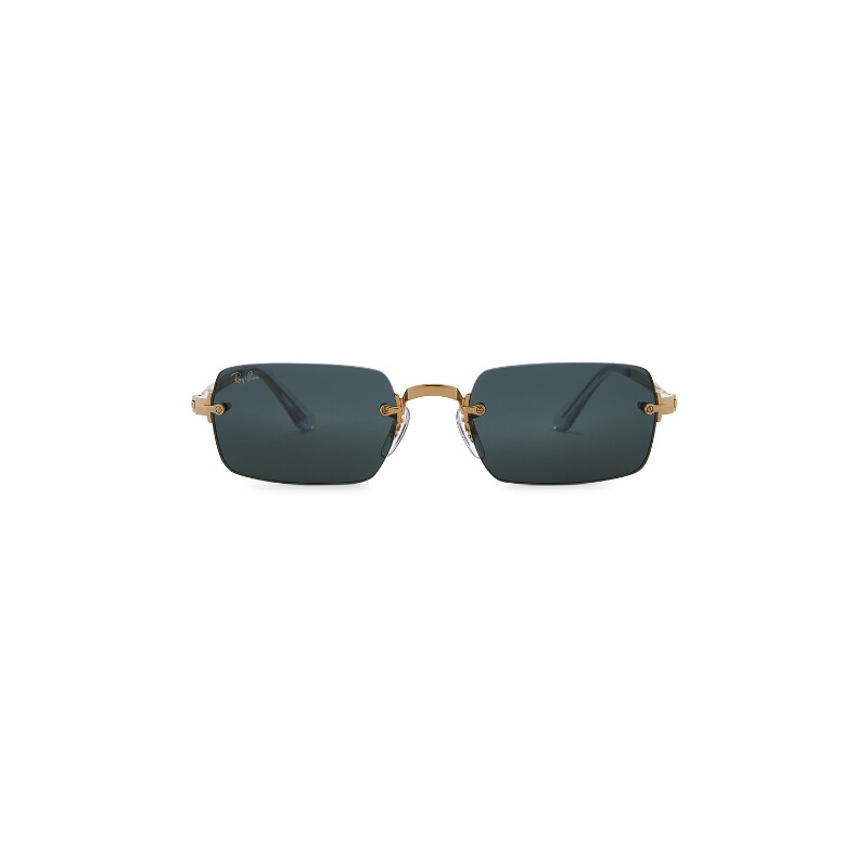 Ray-Ban金色太阳镜无框方形镜片金属铰链复古风百搭墨镜REVOLVE
