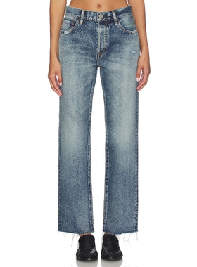 Moussy Vintage RAVENCREST 直筒 蓝色 美式复古风REVOLVE小众新