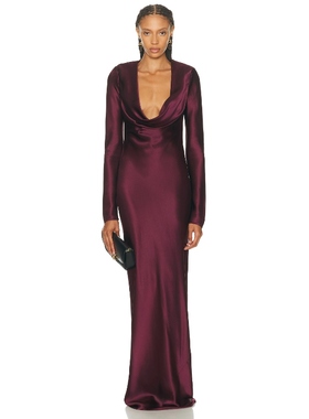 [冬季新品]SANS FAFF ANNA 裙子 酒红色REVOLVE小众