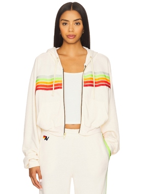 Aviator Nation 连帽衫 白色 运动复古风 REVOLVE小众新款