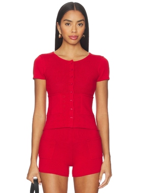 [冬季内搭]Peachy Den MARIE 上装红色y2k辣妹风REVOLVE小众新款