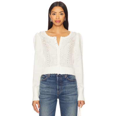 [春季新品]For Love & Lemons 爱柠檬开衫奶油色羊毛衫季