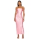 SNDYS 礼服裙REVOLVE新款 抹胸连衣裙绸缎中长款 礼服裙粉色修身