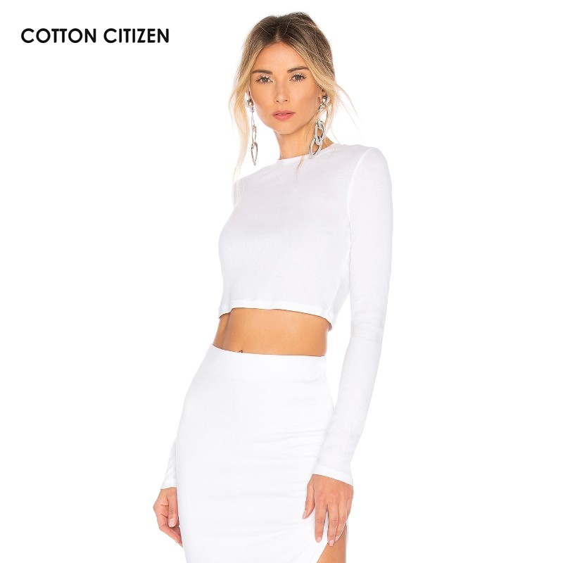 [早秋新品] COTTON CITIZEN 圆领短款t恤上衣长袖款套头衫REVOLVE