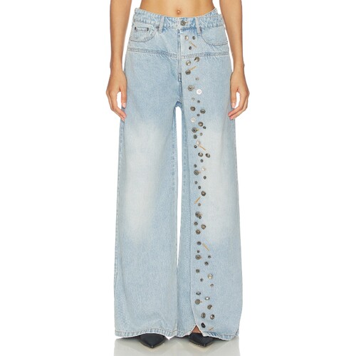 MARRKNULL ASYMMETRICAL METAL-BUTTON 牛仔裤 26秋冬新品 revolv