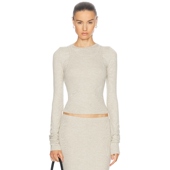 上装 长袖 上衣 Eterne 米色y2k辣妹风REVOLVE小众新款