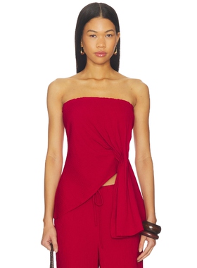 [春节穿搭]SOVERE纽结设计感抹胸上装新年红色REVOLVE早春上新