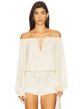 [冬季新品]MORE TO COME 一字肩性感上衣裸色衬衫上装REVOLVE小众