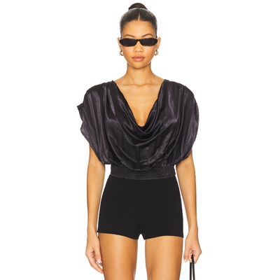[夏季新品]Free People x REVOLVE Cowl Cape Top 黑色基础易
