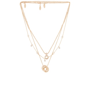 Ettika欧美风格 镀金镶嵌水晶吊坠奢华层叠项链REVOLVE