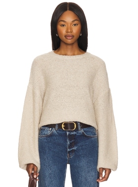 House of Harlow 1960 CORNEA 圆领款 米色羊毛衫REVOLVE小众新款