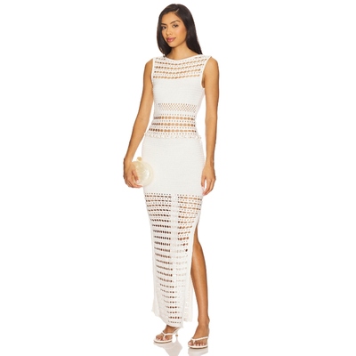 retrofete Kylan Knit Crochet Dress 白色 性感礼服REVOLVE小众