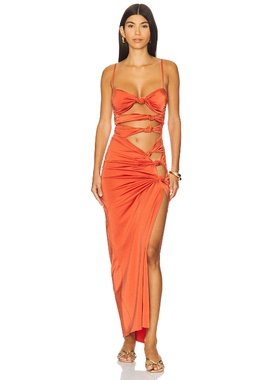 Ancora AURIC 针织连衣裙保暖橘子色系REVOLVE小众新款