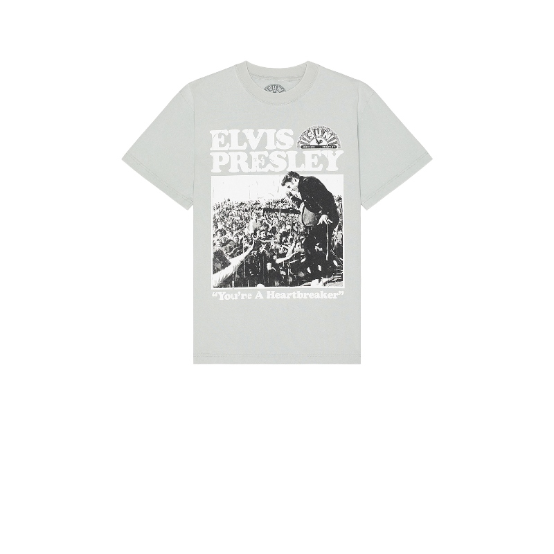 Philcos SUN RECORDS X ELVIS HEARTBREAKER TEE恤 淡灰色REVOLVE