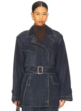 CLOSED 风衣 蓝色 老钱风REVOLVE小众新款