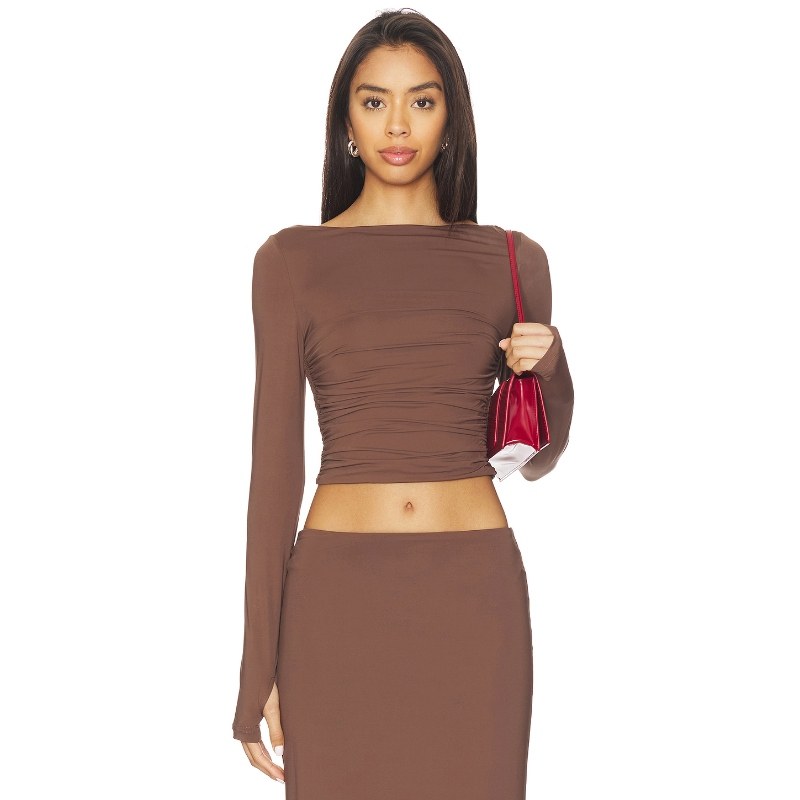 Nakedvice LEDGER 上装 棕色y2k辣妹风REVOLVE小众新款