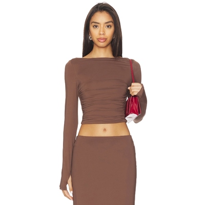 Nakedvice LEDGER 上装 棕色y2k辣妹风REVOLVE小众新款