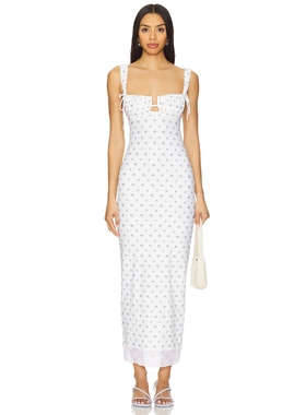 Montce Swim 长款吊带连衣裙白色REVOLVE小众新款