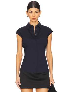 Theory Cinch Shirt 藏青色 y2k辣妹风REVOLVE小众新款