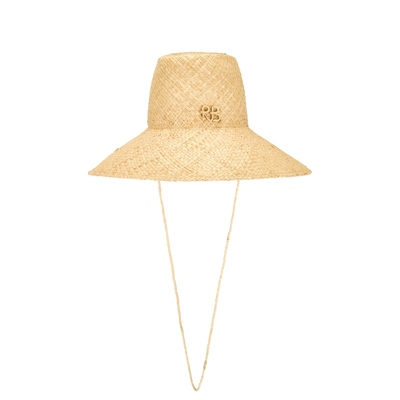 Ruslan Baginskiy MONOGRAM-EMBELLISHED 稻草帽 奶油色REVOLVE小