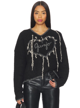 GUIZIO GUIZIO HEART 毛衣 黑色羊毛衫REVOLVE小众新款冬季保暖