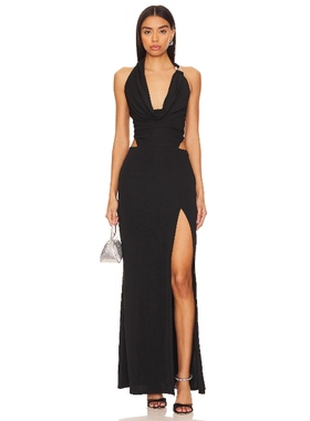 钟惠玲Kiko痛苦啊Camila Coelho 性感连衣裙挂脖露背长裙REVOLVE