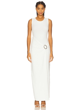 [冬季新品]4th & Reckless NIA 平针超长连衣裙白色礼服裙REVOLVE