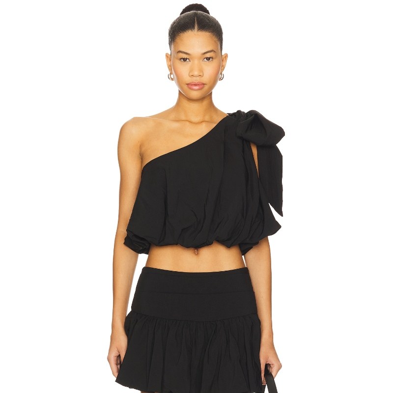 MORE TO COME LARA 上装 黑色 y2k辣妹风REVOLVE小众新款