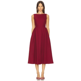 连衣裙REVOLVE小众新款 ALL 裙子酒红色收腰显瘦净版 WAYS THE