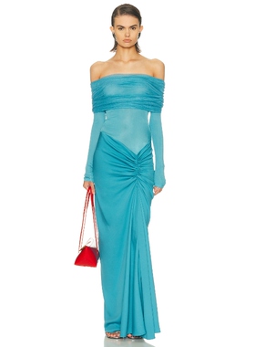 [春季新品]Christopher Esber SONORA 针织连衣裙保暖蓝色REVOLVE