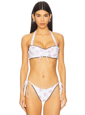 For Love & Lemons 比基尼文胸上装 白色y2k辣妹风REVOLVE