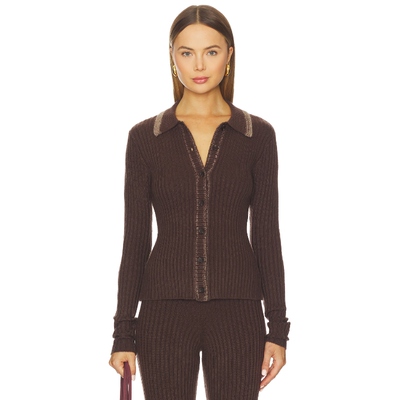 [春季新品]Lovers and Friends TILA开衫巧克力色羊毛REVOLVE保暖