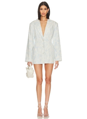 For Love & Lemons 丹宁风收腰西装外套REVOLVE小众新款